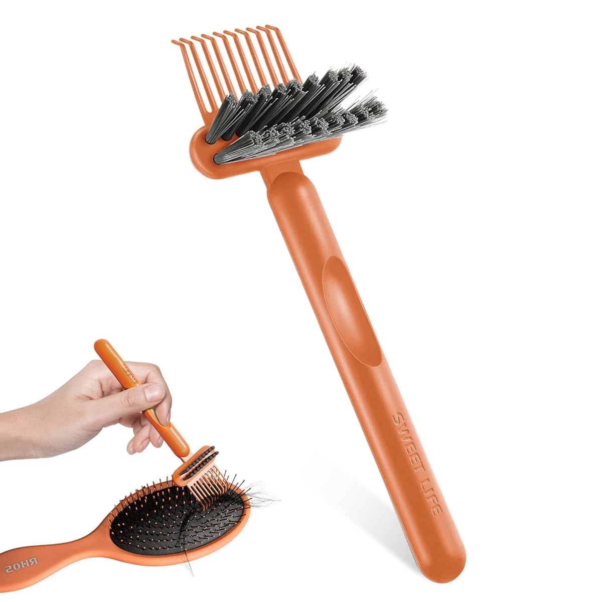 MAYCREATE Hair Brush Cleaner 2-in-1 Hair Brush Cleaner Tool Hair Detangling Comb Cleaning Brush Tangled Hair Remover Tool Rake for Removing Hair Dust, Home or Salon Use MAYCREATE Hair Brush Cleaner 2-in-1 Hair Brush Cleaner Tool Hair Detangling Comb Cleaning Brush Tangled Hair Remover Tool Rake for Removing Hair Dust, Home or Salon Use